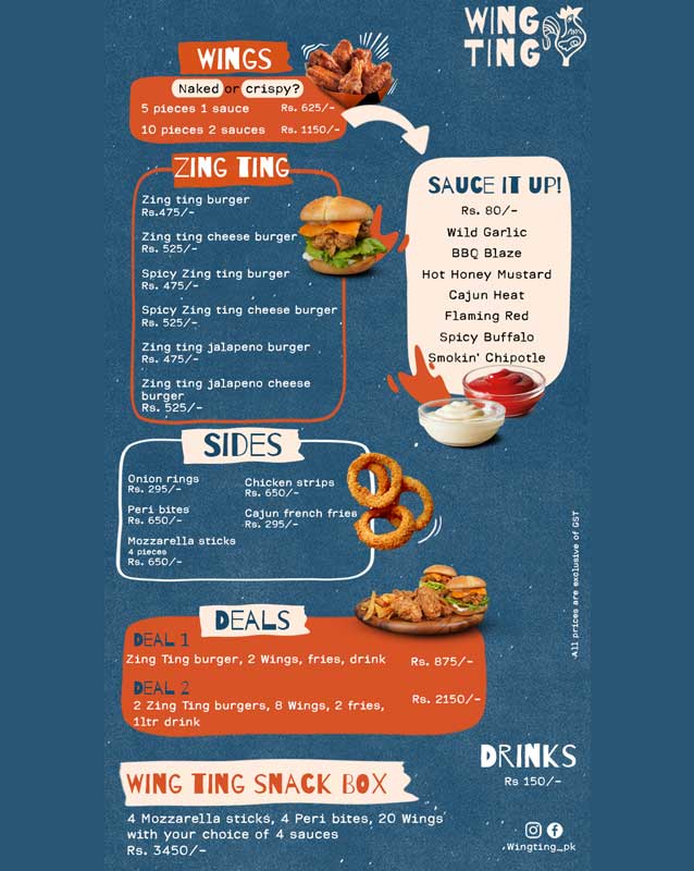 Wing Ting menu