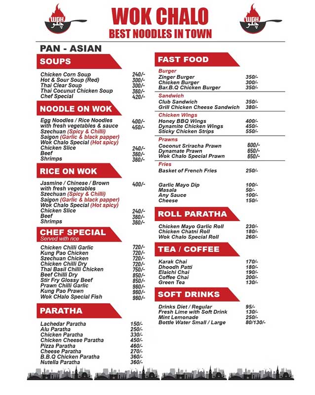 Wok Chalo menu