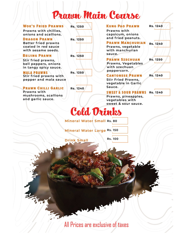 Wok's menu