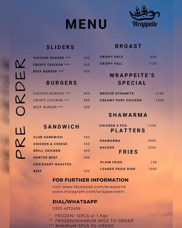 Wrappeite menu