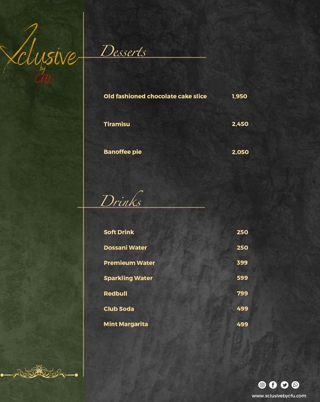 Xclusive By CFU menu