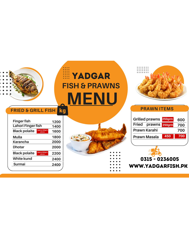 Yadgar Fish menu