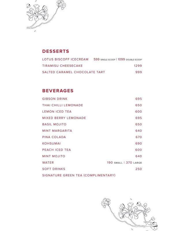 Yazu Pakistan  menu