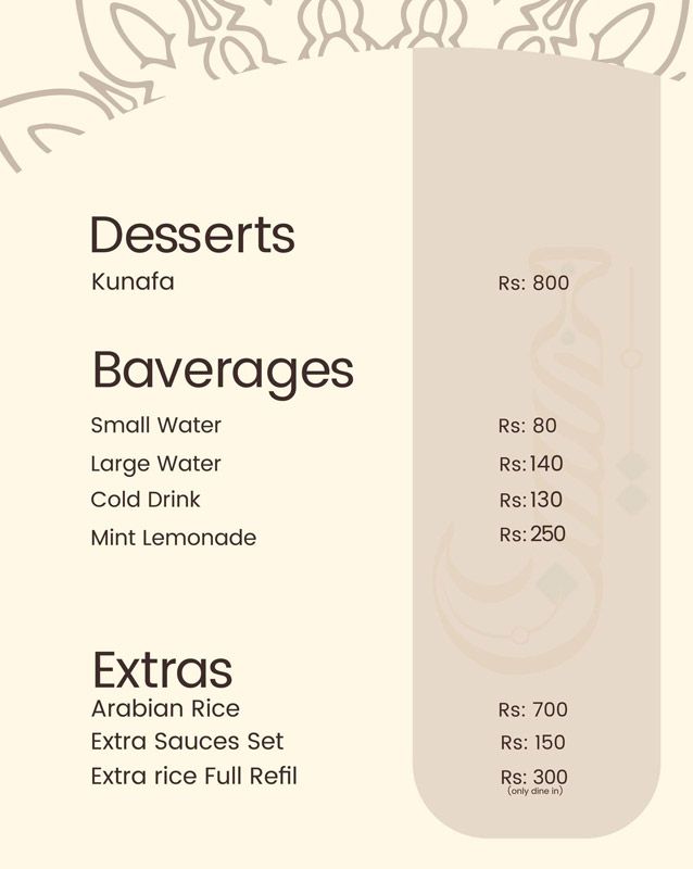 Yemen Cuisine menu