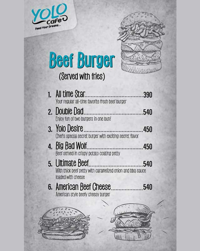 Yolo Cafe menu