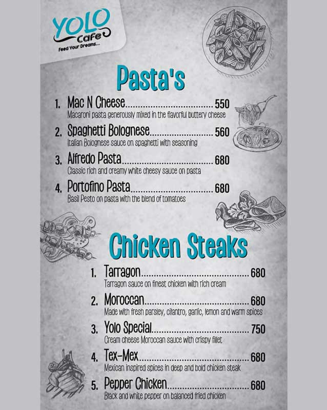 Yolo Cafe menu