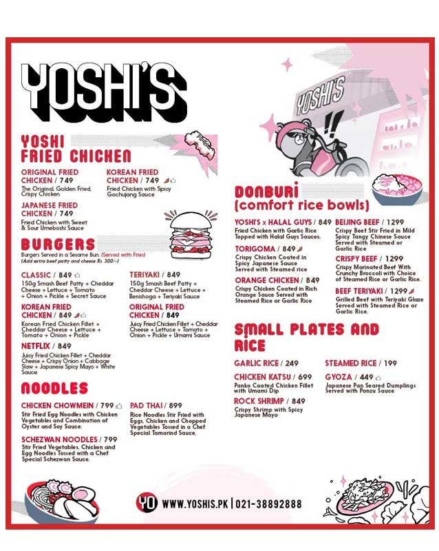 Yoshi's menu