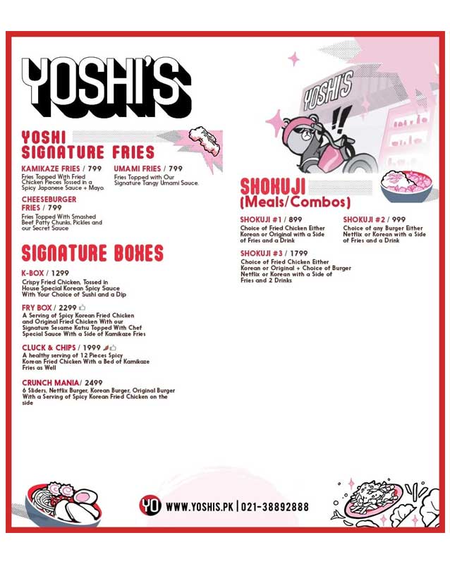 Yoshi's menu