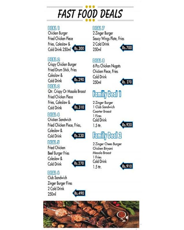 Yousaf Juice & Fast Food menu