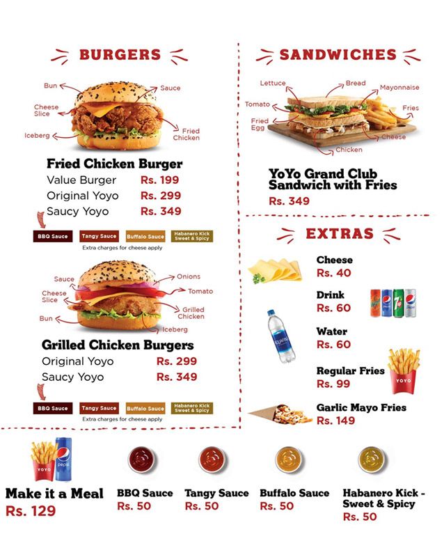 YOYO menu