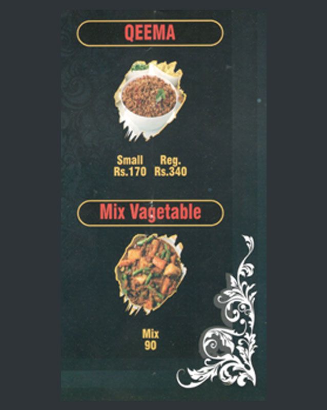 Z M Foods menu
