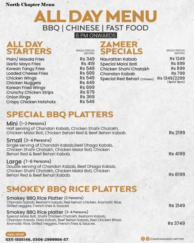 Zameer Ansari menu