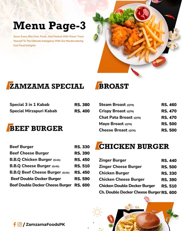 Zamzama Foods menu