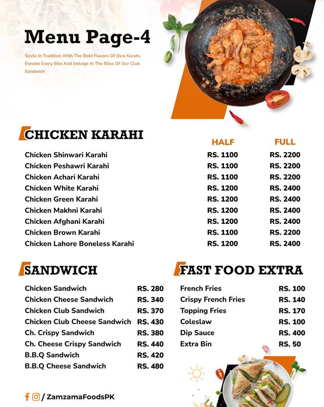 Zamzama Foods menu