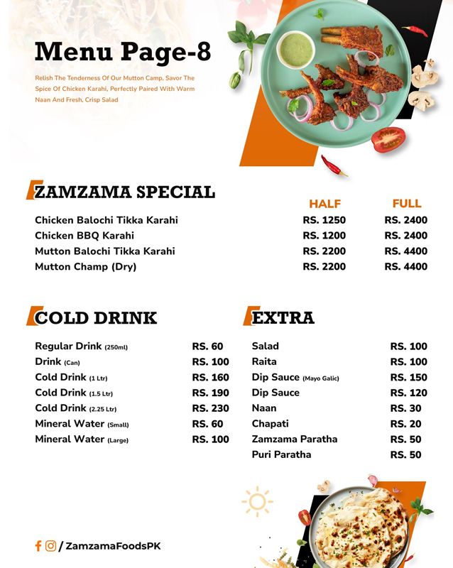 Zamzama Foods menu