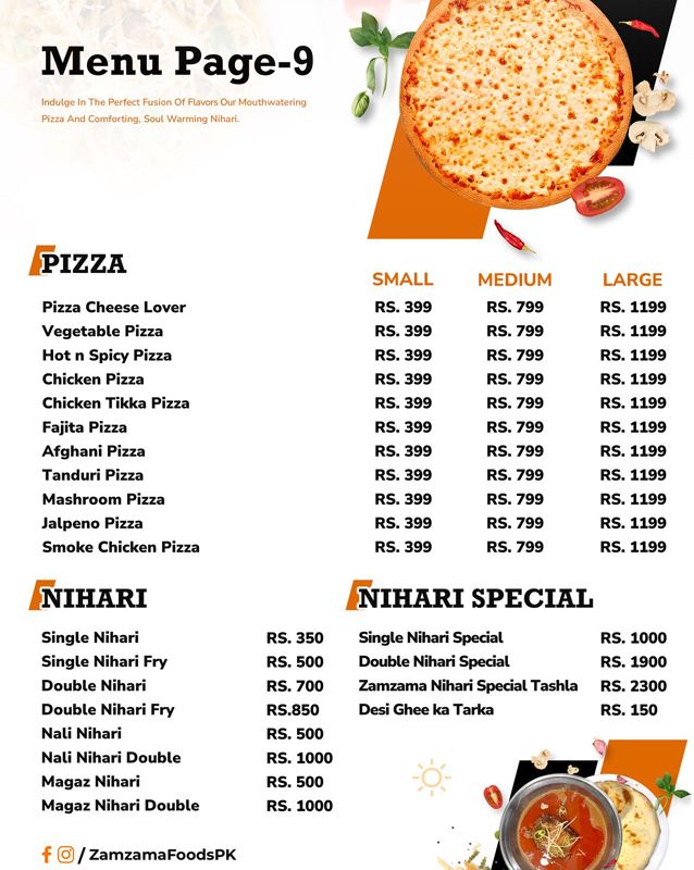 Zamzama Foods menu