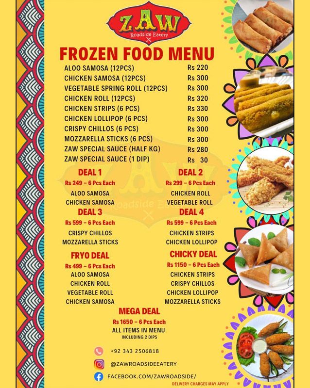 ZAW Cafe menu