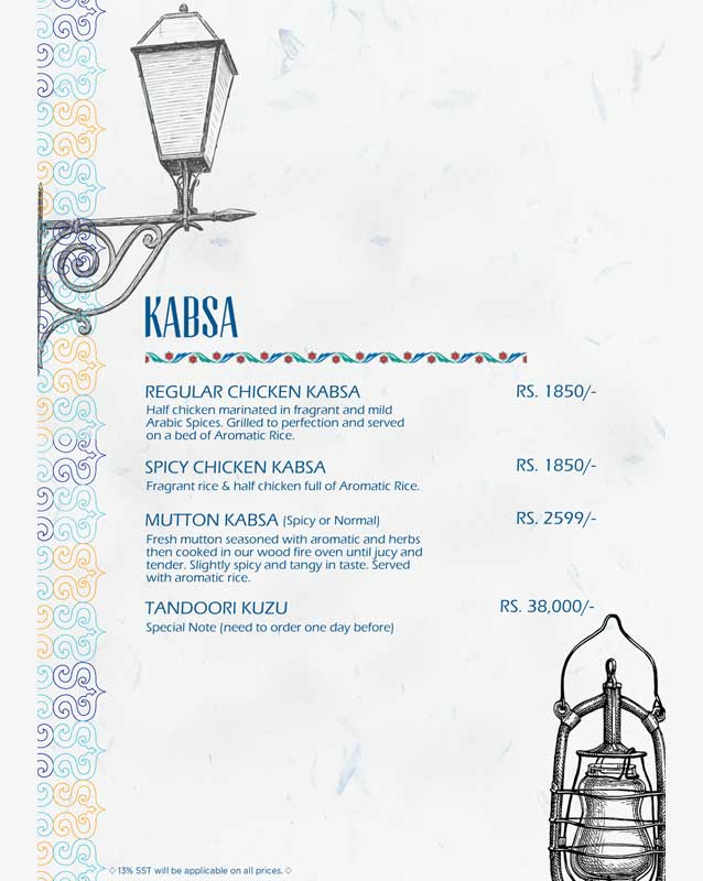 Zeytin menu