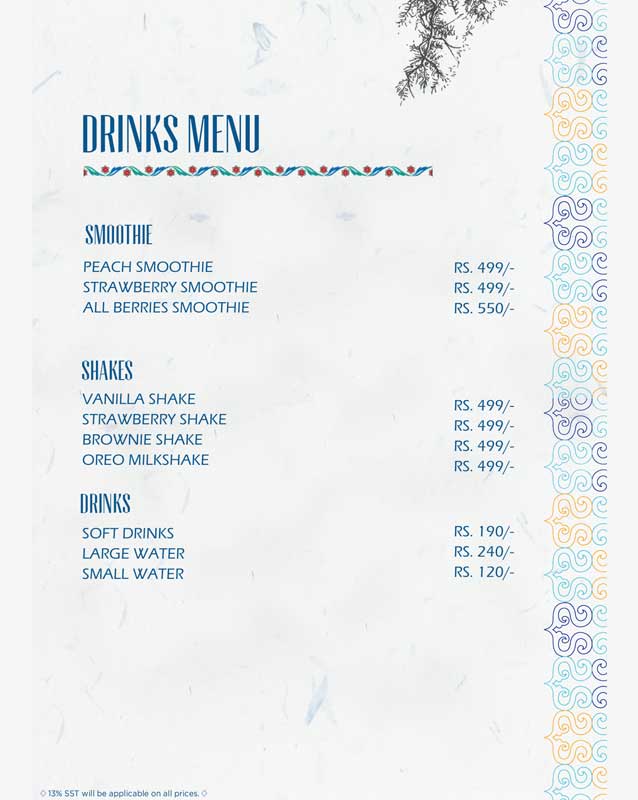 Zeytin menu