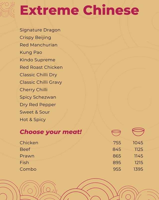 Zhongguo Cai menu