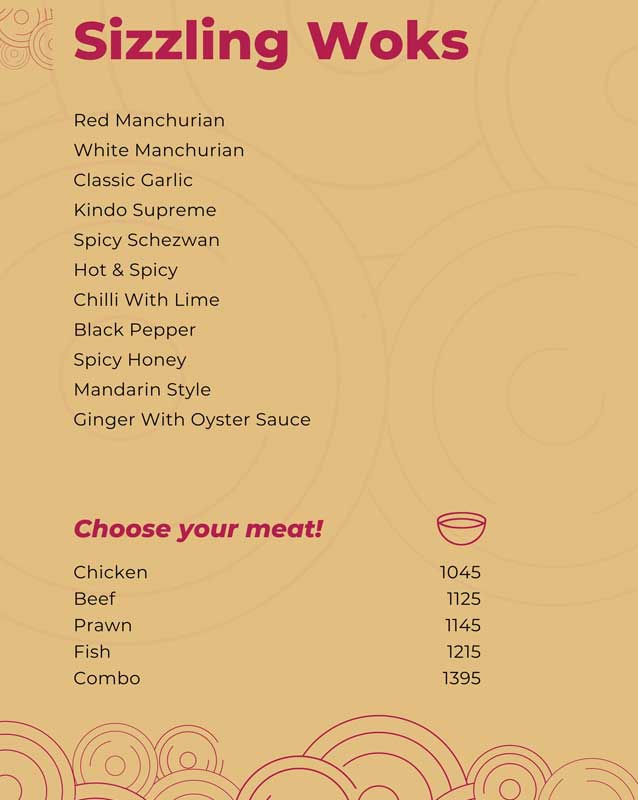 Zhongguo Cai menu