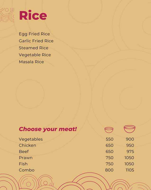 Zhongguo Cai menu