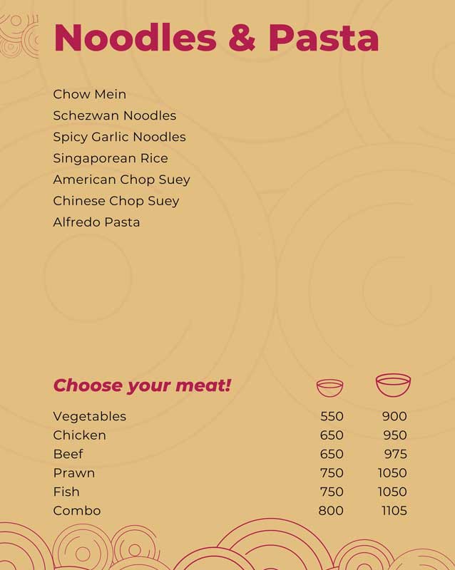 Zhongguo Cai menu