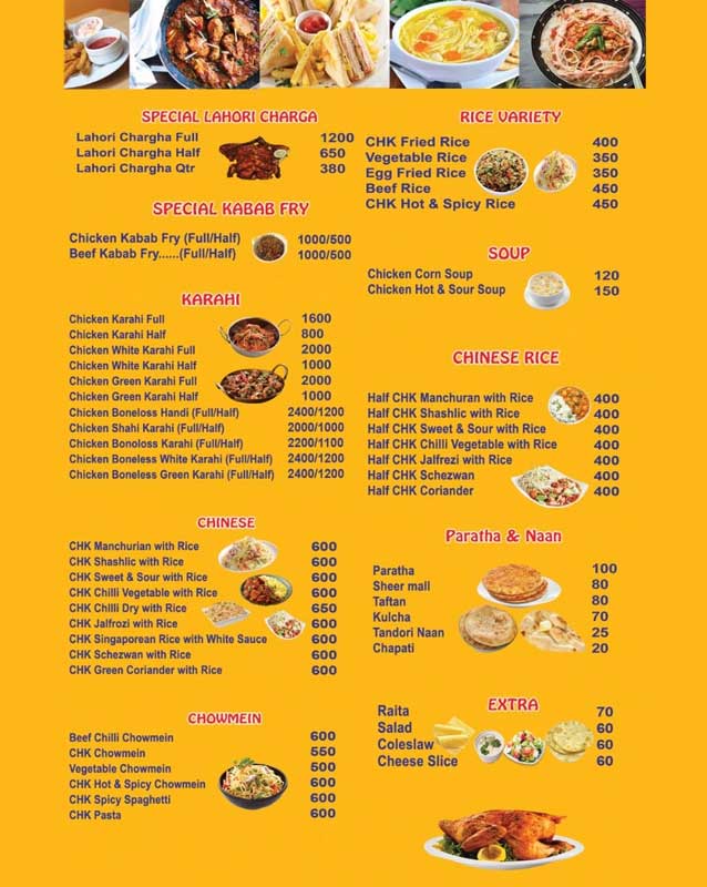 Noreen Snacks Fast Food & Chinese menu