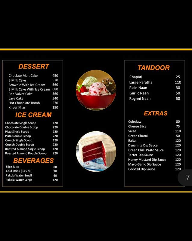 Nosh Restaurant menu