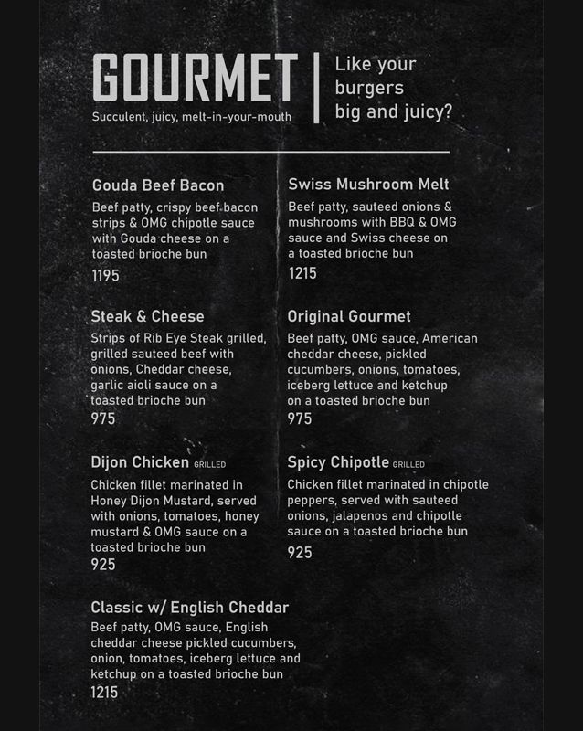Oh My Grill menu