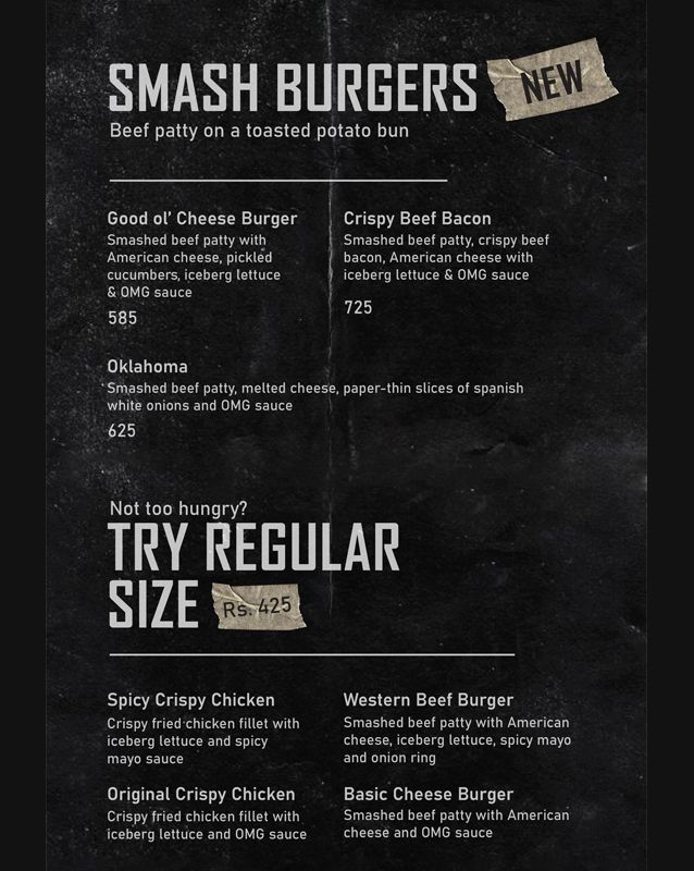 Oh My Grill menu