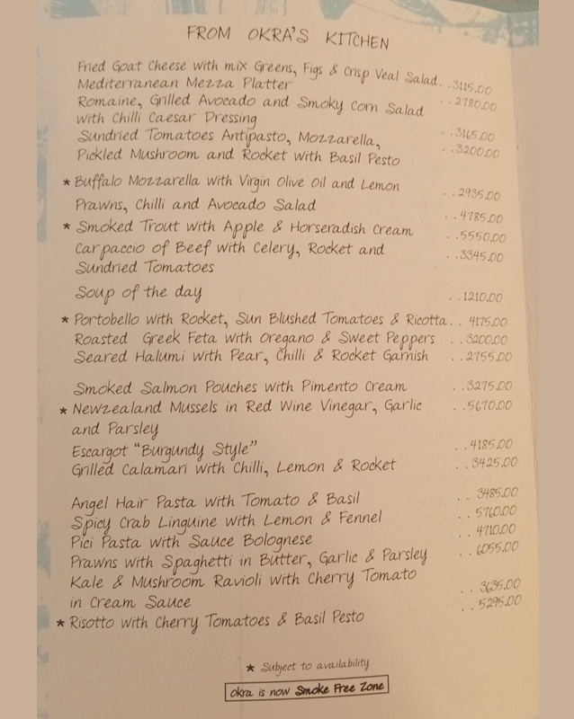 Okra menu