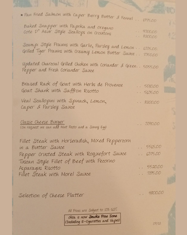Okra menu