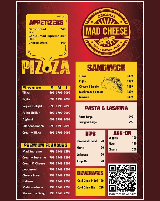 Original Mad Cheese menu