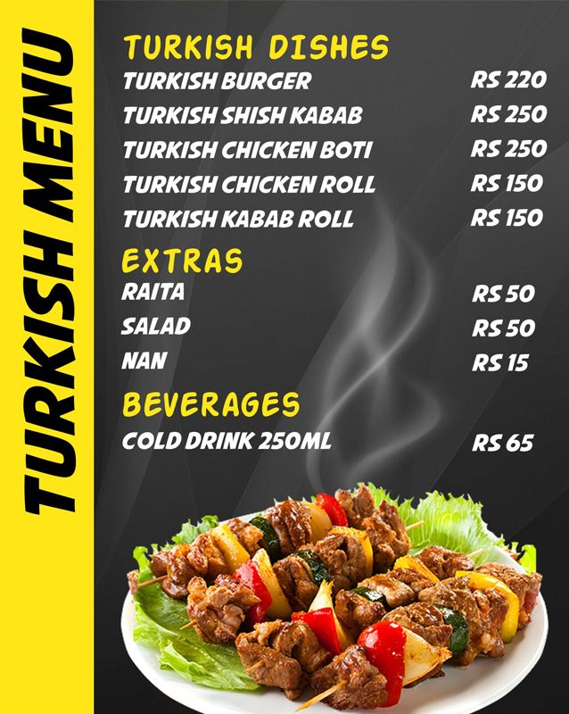 Papa Bob's Food Lab menu