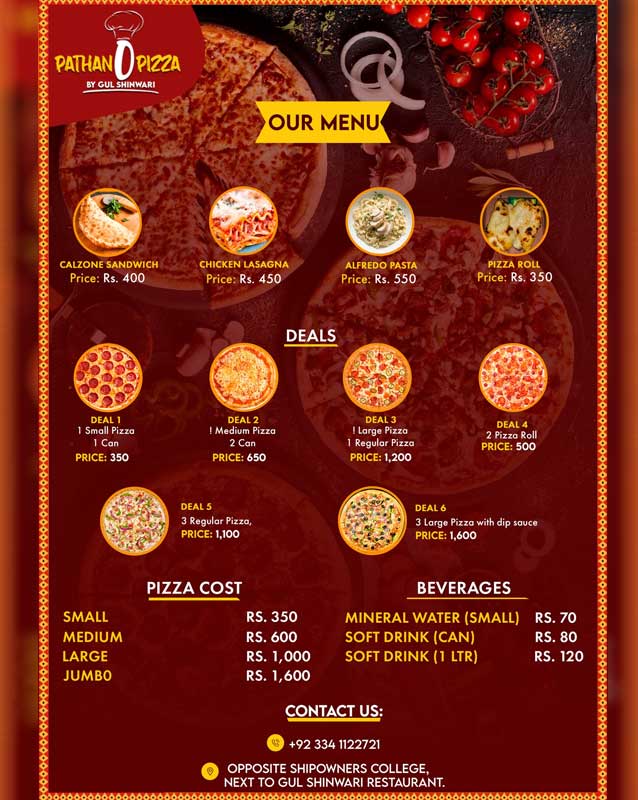 Pathan O Pizza menu