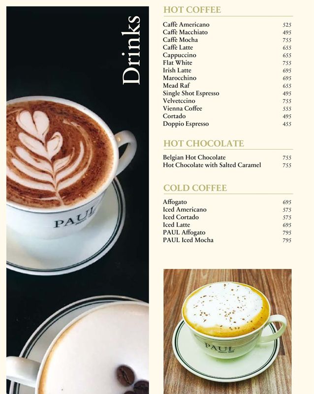 PAUL Pakistan menu