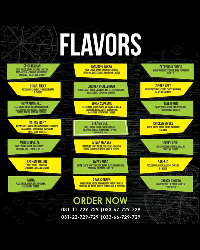 Pay Say Pizza menu