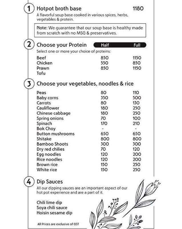 Pesto menu
