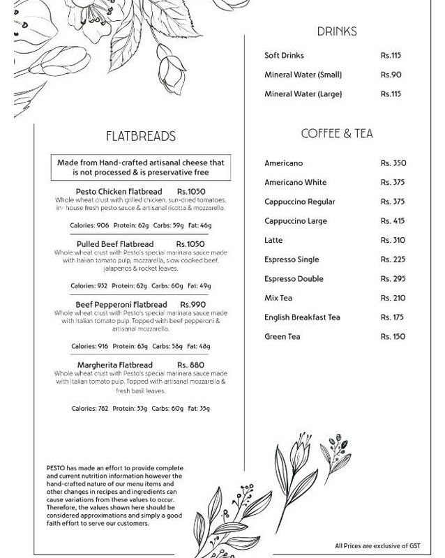 Pesto menu