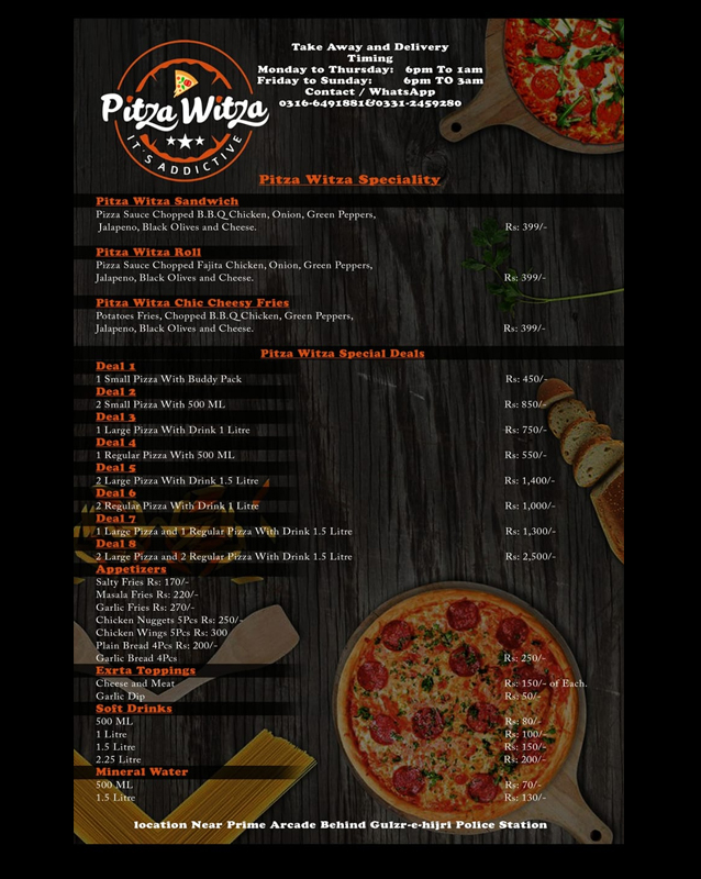 Pitza Witza menu