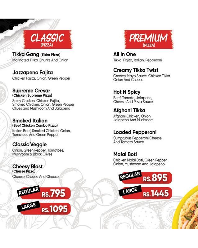 Pizza 363 menu