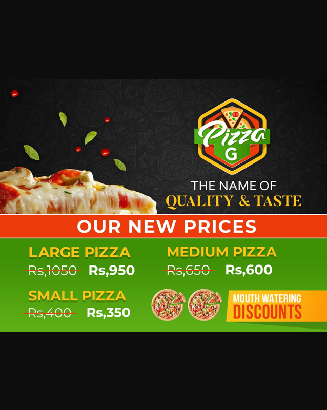 Pizza G menu