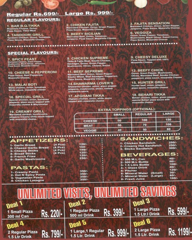 Pizza Grill menu