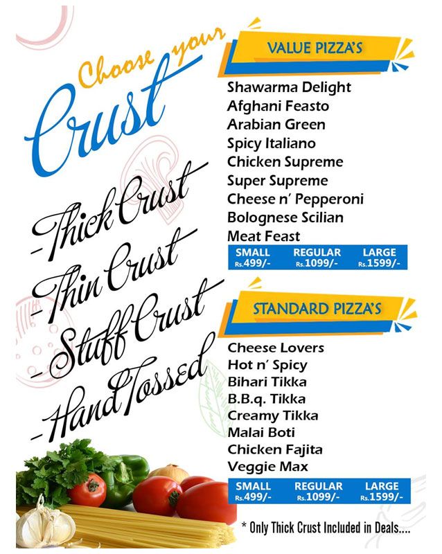 Pizza La menu