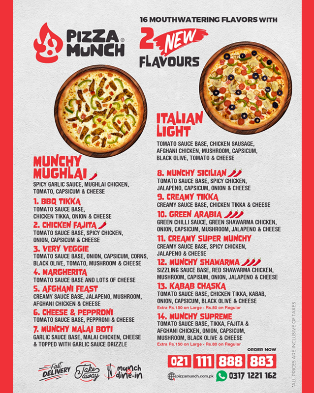 Pizza Munch menu