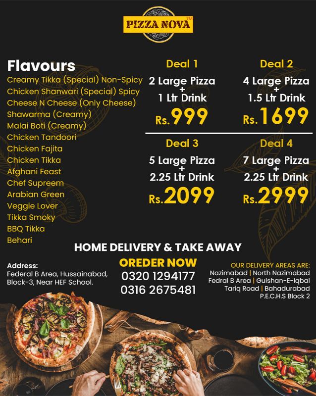 Pizza Nova menu