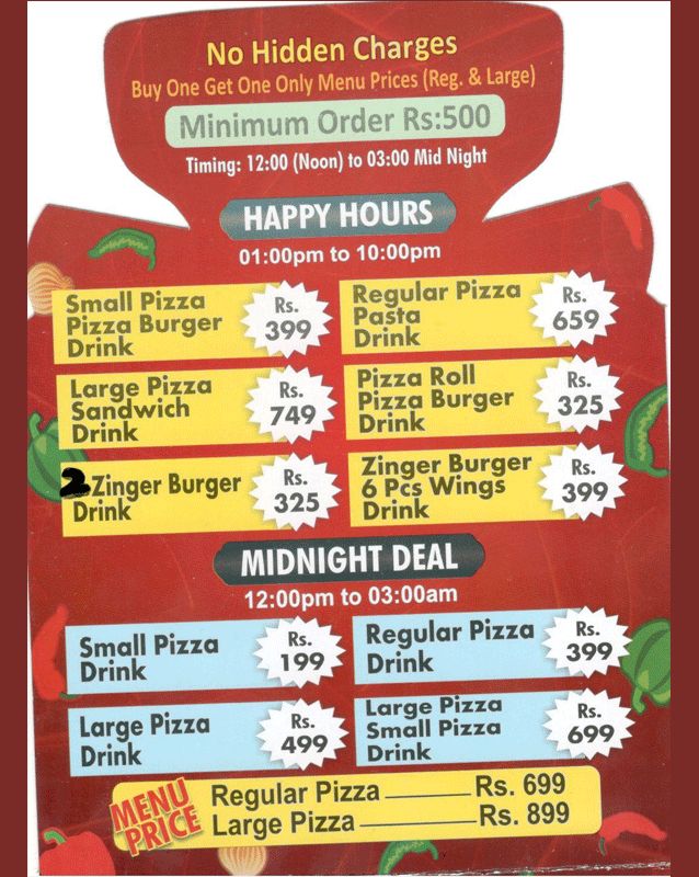 Pizza Romeesa menu