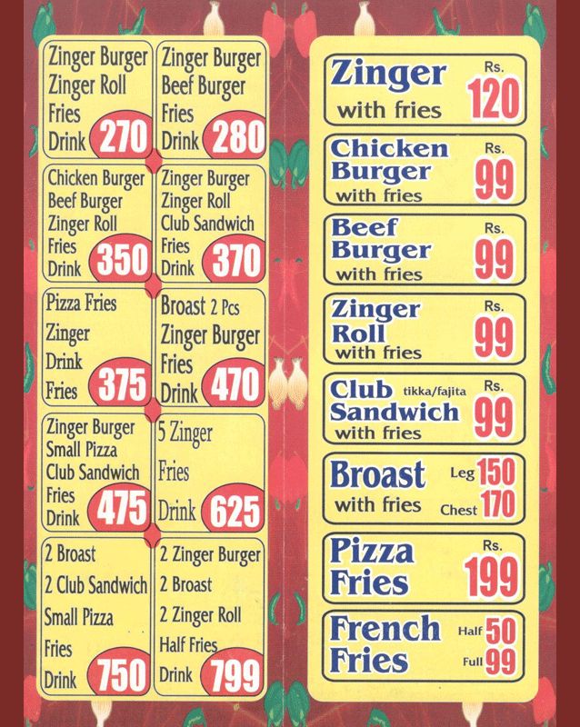 Pizza Romeesa menu