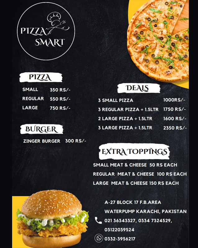 Pizza Smart menu